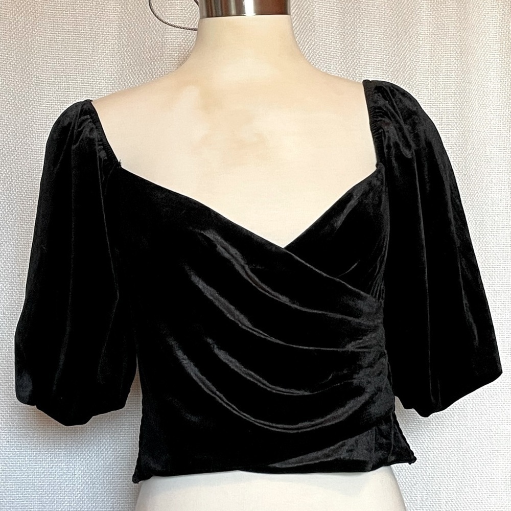 Lucy Paris Helena wrap top. Black velvet